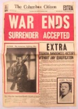 WWII 1945 VJ Day Victory in Japan Original Newspaper