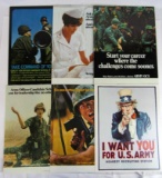 Vietnam Era Group of (6) U.S. Army Recruiting Poster Signs