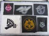 WWII German Uniform Bevo Patches Group of (6)