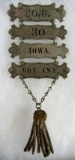 Civil War Iowa 30th Regiment Co. G Ladder Badge