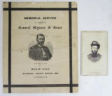Ulysses S. Grant Memorial Program and CDV Photo