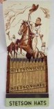 Rare! Stetson Hats Large Size 1930's Advertising Matchbook
