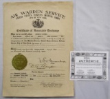Mayor La Guardia 1943 Hand Signed WWII Certificate