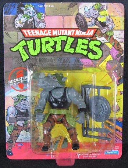 Vintage 1990 Teenage Mutant Ninja Turtles 44-Back ROCKSTEADY Sealed MOC Unpunched