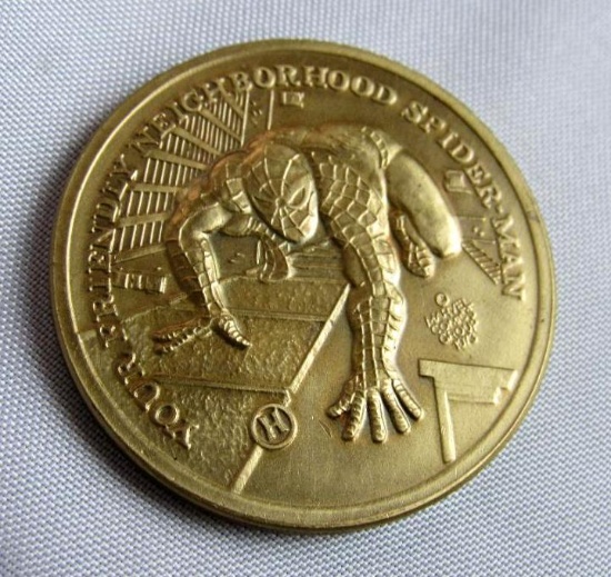 Vintage 1973 Marvel Collectors Friendly Neighborhood Spider-Man Bronze Coin/ Medal