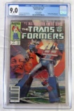 Transformers #1 (1984) Marvel/ Newsstand Key 1st Autobots Optimus Prime CGC 9.0