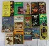 Box Lot Vintage Misc.- Pulps, Paperbacks- Sci Fi, Bruce Lee, Tarzan , etc