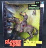 2001 Hasbro Planet of the Apes THADE ON HORSE Large Action Figure Box Set