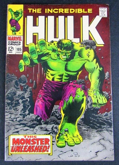 Incredible Hulk #105 (1968) Silver Age Key 1st App MISSING LINK