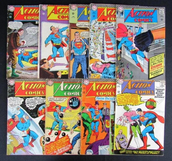 Action Comics Silver Age Lot #335, 337, 341, 342, 343, 344, 345, 346, 350
