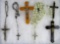 Lot (6) Antique Crucifixes & Rosaries Including Bakelite & Sterling