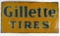 Antique Gillette Tires Embossed Metal Sign 9x18