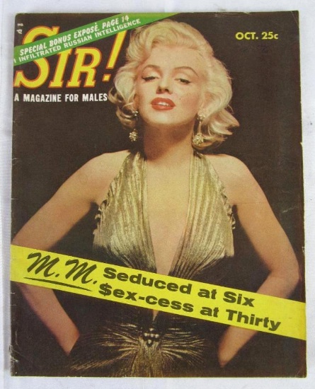 SIR! Magazine October, 1956/ Iconic Marilyn Monroe Cover