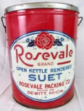 Antique Rosevale Suet 5 Gallon Tin Dewitt, Michigan