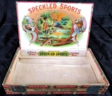 Antique Speckled Sport (Saginaw, MI) Cigar Box~Great interior Graphics!