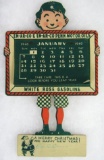 Outstanding 1940 En-Ar-Co White Rose Gasoline Christmas Card Calendar (Full Pad)