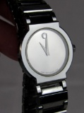 Beautiful Ladies Movado Chrome Mirror Dial Wrist Watch (Tungsten)
