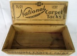 Antique National Carpet Tacks Dovetail Wood Box from Bay City Hardware (Bay City, MI)