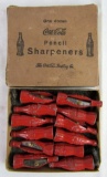 Excellent Antique Coca Cola Cast Metal Pencil Sharpeners full box 12