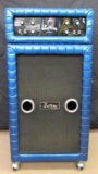 Outstanding 1968 Kustom K100-1 Blue Sparkle Tuck n' Roll Guitar Amp Head w/ Speaker Cabinet (Jensen)