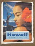 Rare 1950's-60's Hawaii Visitor's Bureau Travel Poster