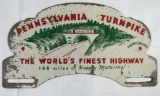 Antique Pennsylvania Turnpike Metal License Plate Topper
