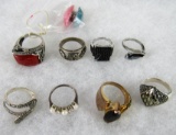 Estate Found Lot (8) Asst. Sterling Silver Ladies Rings