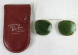 Vintage Ray-Ban Aviator Clip-On Sunglasses in original case