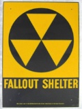 Vintage 1950's Fallout Shelter Metal Sign. Original / Authentic