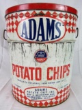 Antique Adams Potato Chips 5 Gallon Tin - Lansing Michigan