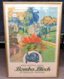 Excellent Antique Bomba Bloch Water Pumps Framed Advertising Poster 32 x 45