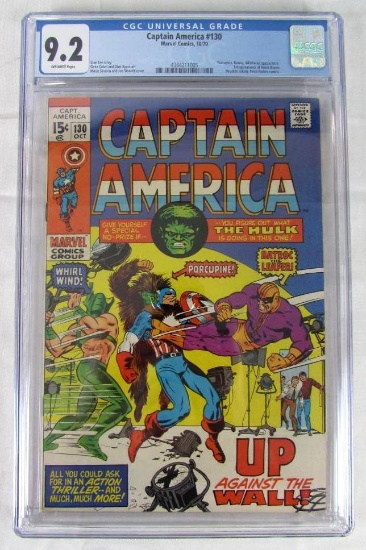 Captain America #130 (1970) Silver Age/ Key 1st Appearance THE HOOD CGC 9.2