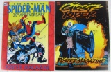 (2) Vintage 1992 Marvel Poster Magazines- Amazing Spider-Man, Ghost Rider