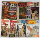 Lot (8) Vintage 1950's/60's Men's Adventure Magazines-Risque/ Girly Covers