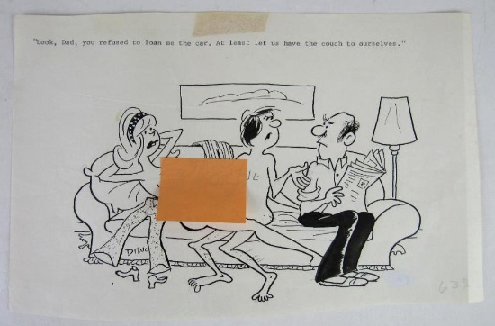 Dick Lucas 1970's Men's Magazine Cartoon Original Art