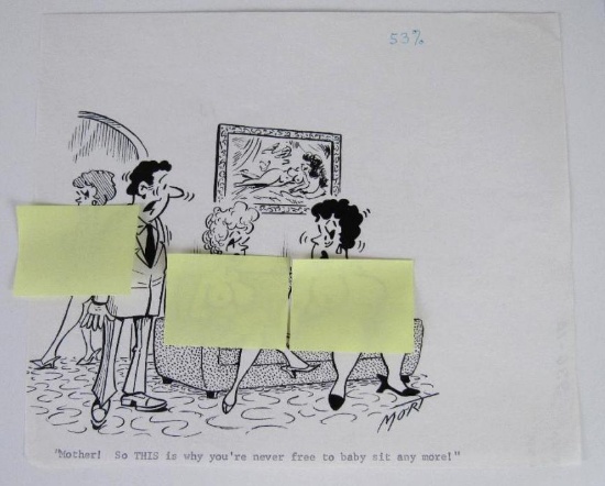 Mort Anderson 1970's Men's Magazine Cartoon Original Art