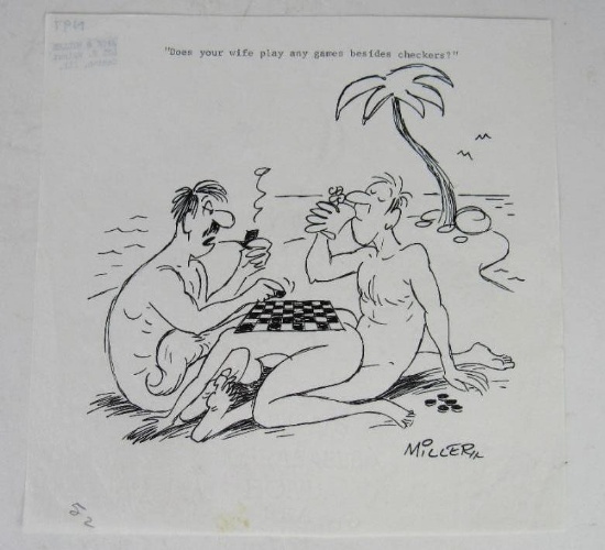 Jack Miller 1970's Men's Magazine Cartoon Original Art