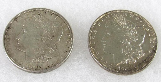 1904 (1) and 1904-O (1) Morgan Silver Dollars Group of (2)