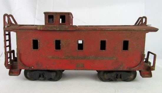 Antique 1920's Buddy L Outdoor Train Pressed Steel Caboose