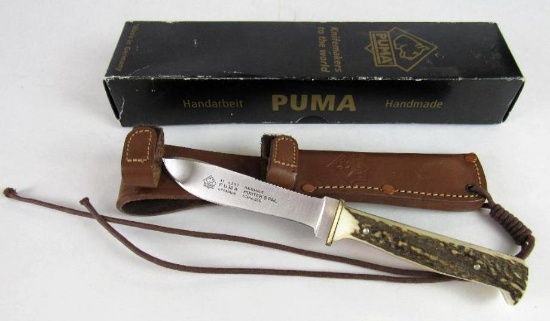 Puma #6397 Hunter's Pal Stag Handled Fixed Blade Knife in Sheath MIB