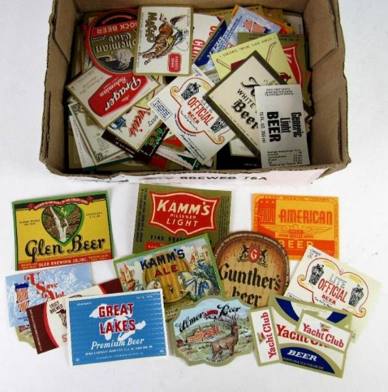 Large Collection Vintage / Antique NOS Beer Bottle Labels