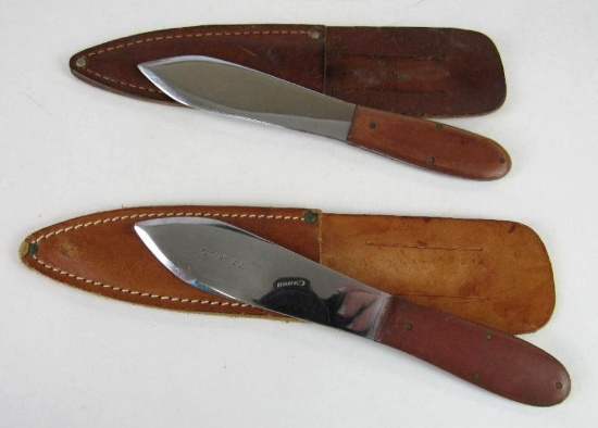Lot (2) Vintage Case XX Throwing Knives in Orig. Sheaths