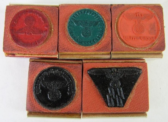 Group of (5) WWII Era German Document Rubber Stamps