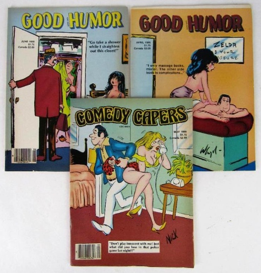 Good Humor Group of (3) Obscure Charlton Men's Cartoon Magazines