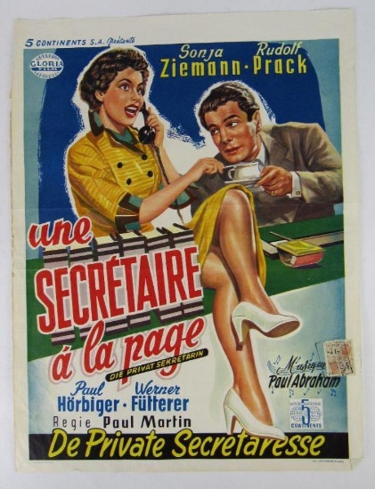Private Secretary Original (1953) Belgium Movie Poster/Pin-Up Image
