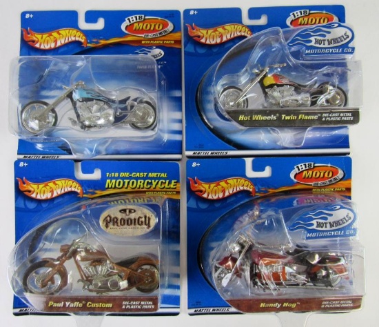 Hot Wheels 1:18 Scale Diecast Motorcycle Lot (4) Sealed MOC