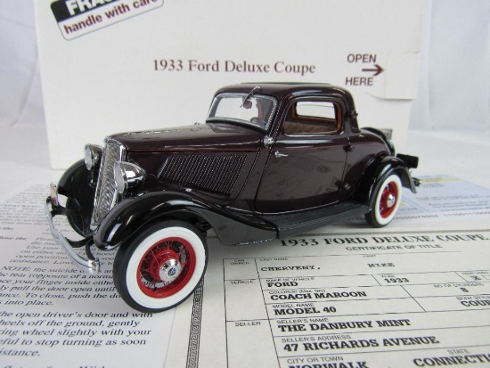 Danbury Mint 1:24 Diecast 1933 Ford Deluxe Coupe MIB