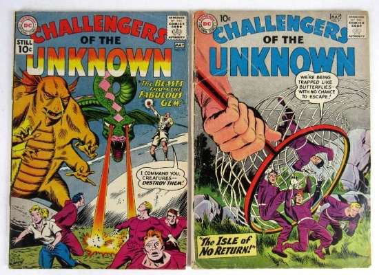 Challengers of the Unknown #7 & 19 (1959) Early Silver Age Issues