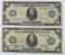 (2) 1914 $10 Federal Reserve Large Notes
