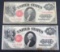 (2) 1917 $1 One Dollar Legal Tender Sawhorse Large Notes